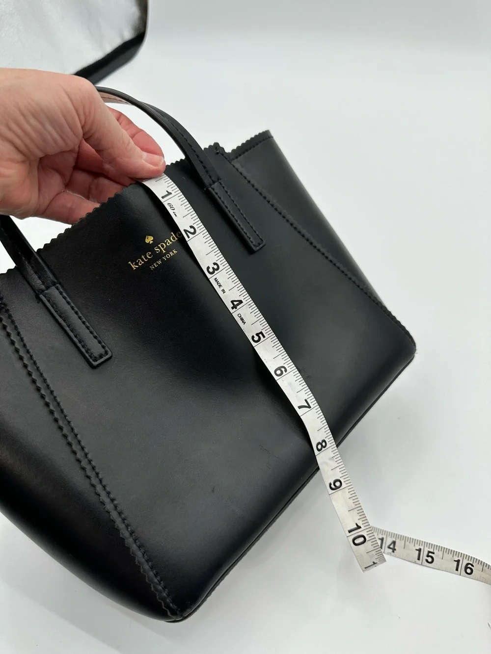 kate spade Black Scalloped-Edge Tote Bag Purse